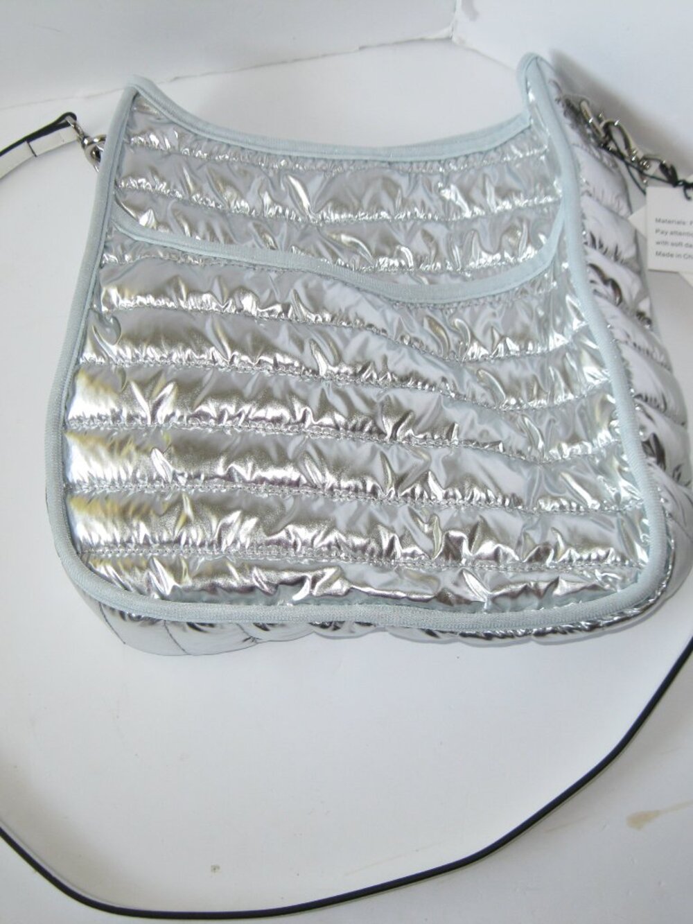 Ah Dorned Silver Puffy Crossbody Purse - NWT